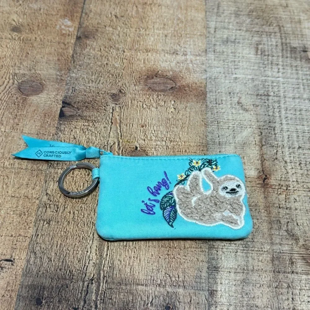 Vera Bradley Hanging Around (Sloths) Zip ID Case